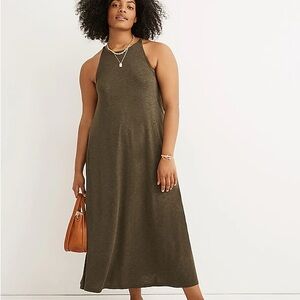 Madewell Olive Knit Cami Midi Dress